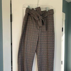 Aritzia Wilfred Tie Waist Plaid Pants Size 6